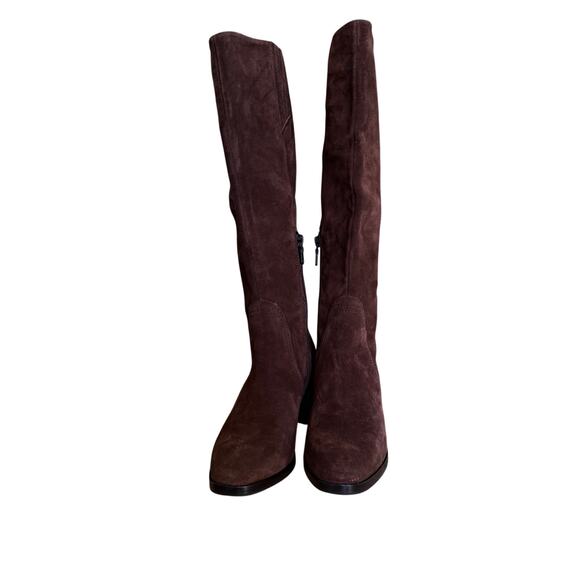 Rag & Bone Espresso Brown Suede Knee High Tall Heeled Boots Womens 37 - Picture 3 of 12